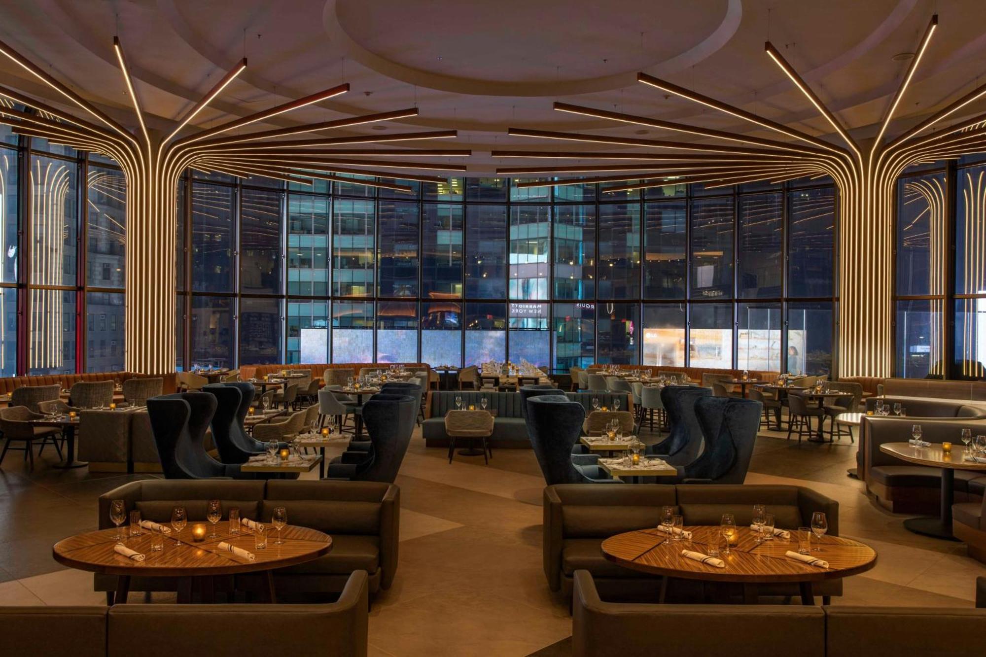Hotel New York Marriott Marquis Esterno foto The interior of the restaurant